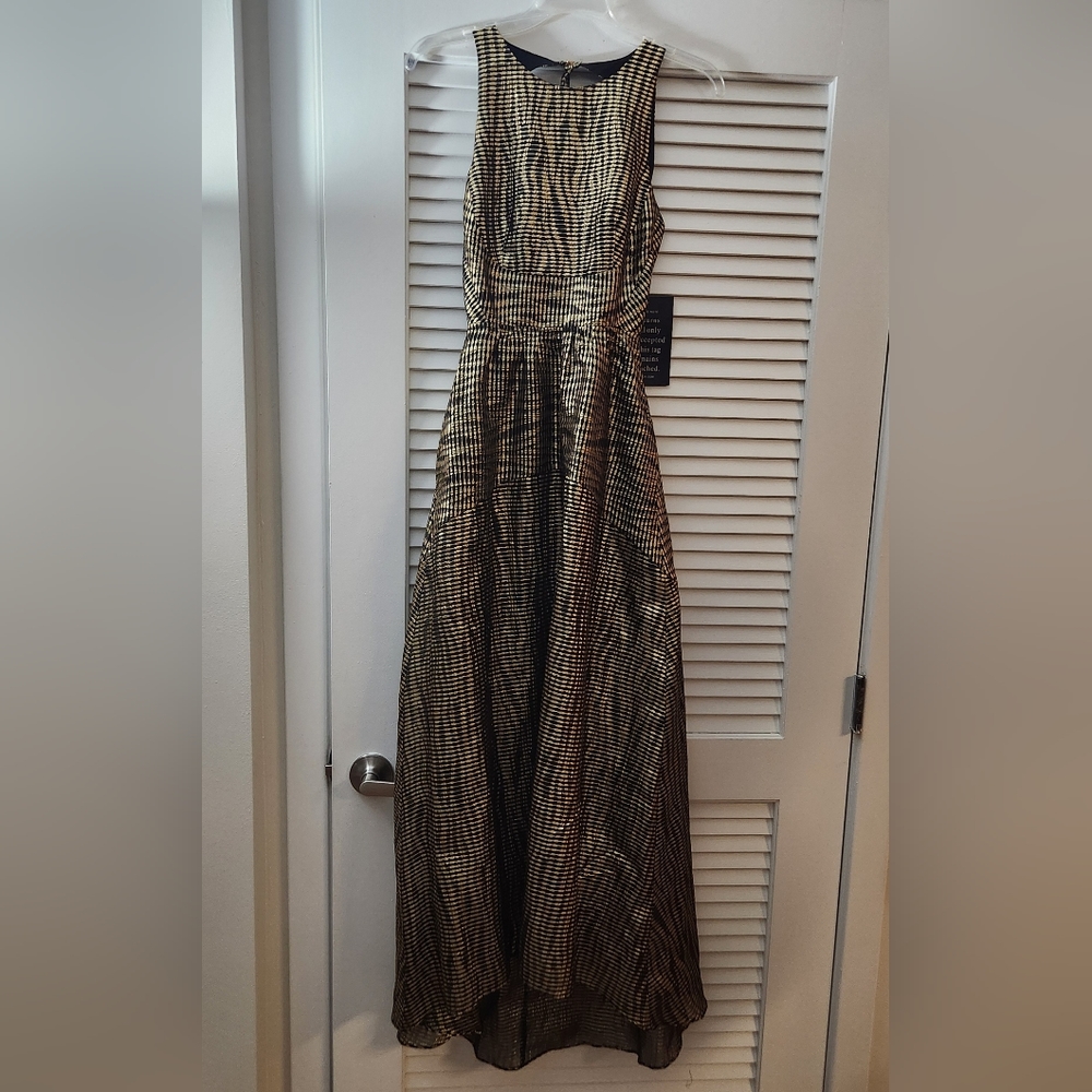 Tuckernuck gold and black backless maxi dress evening dress Sz XS New